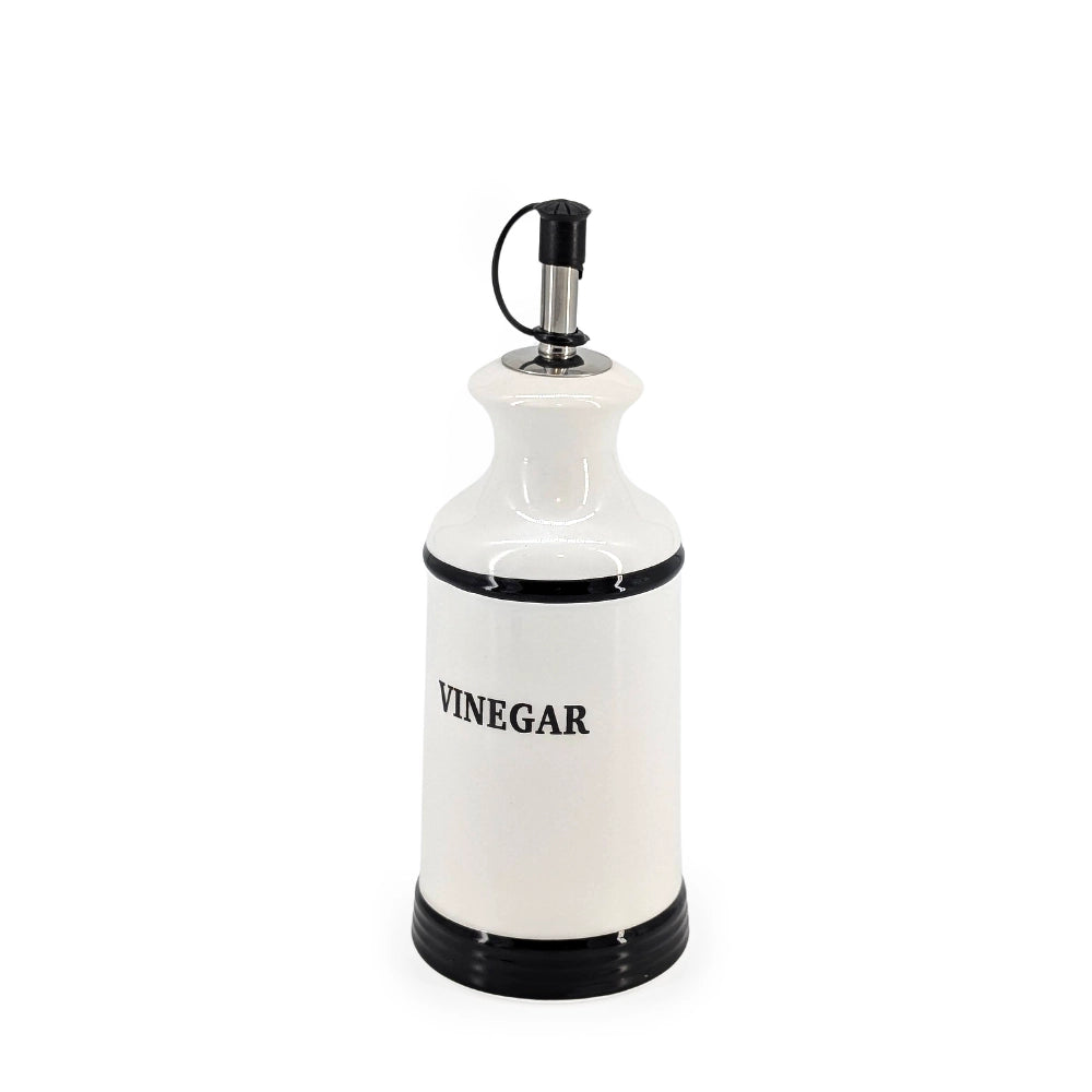 Ceramic Vinegar Bottle Black & White