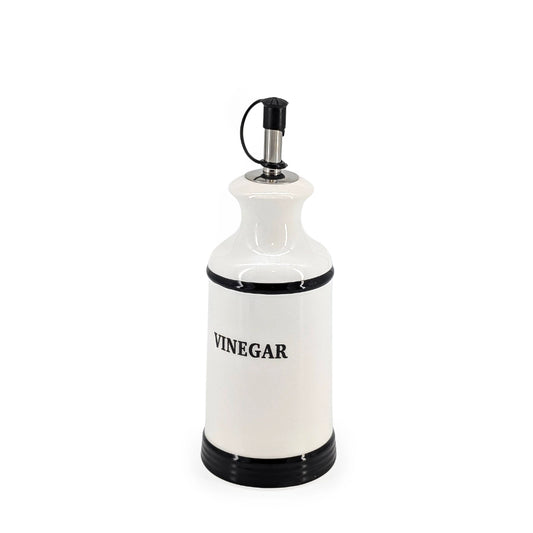 Ceramic Vinegar Bottle Black & White