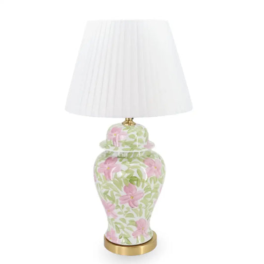 Ceramic Table Lamp Green Floral 66cm