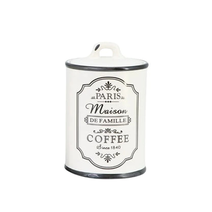 White Ceramic Sugar Tea Coffee Jars