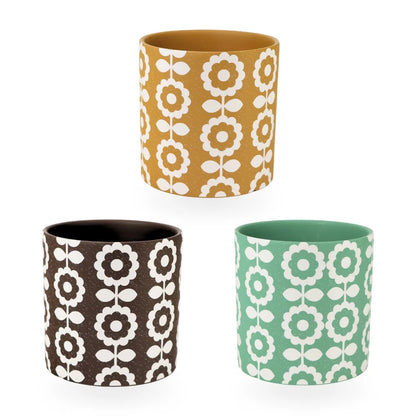 Ceramic Planter Floral 17cm