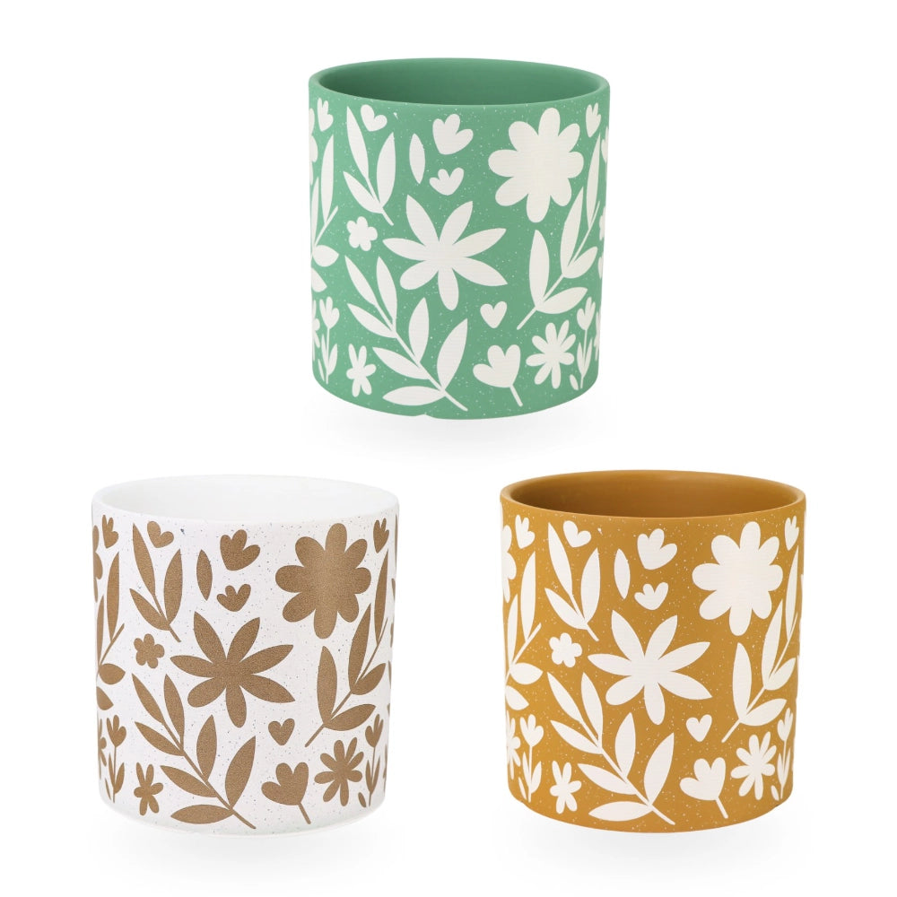 Ceramic Planter Floral 17cm