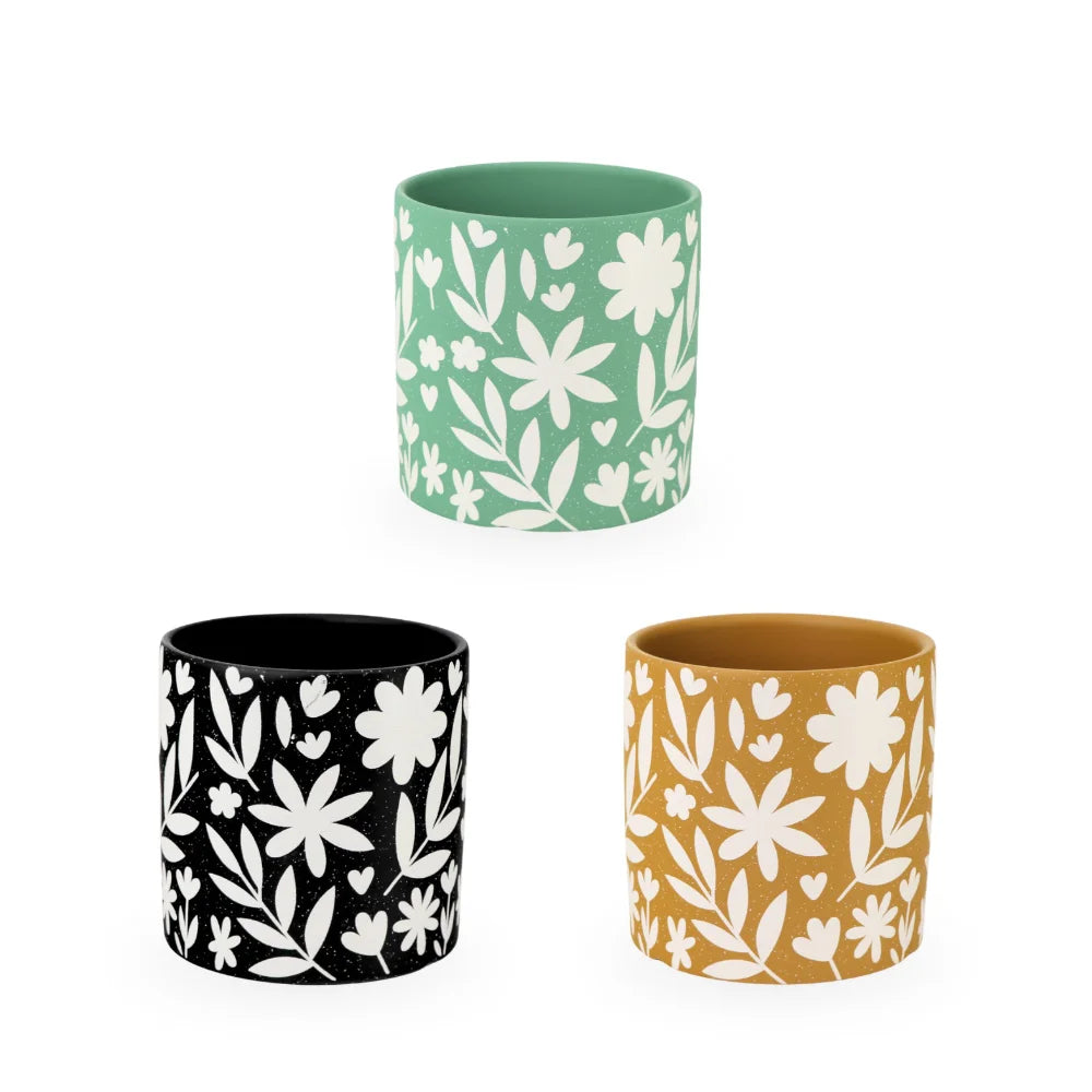 Ceramic Planter Floral 14cm