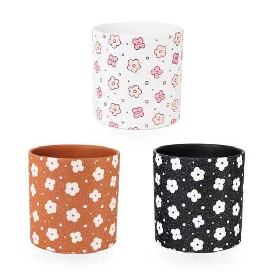 Ceramic Planter Floral 17cm