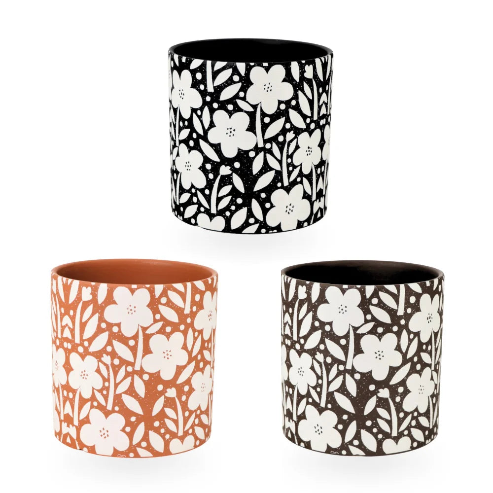 Ceramic Planter Floral 17cm