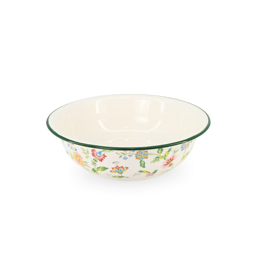 Enamel Metal Floral Basin Bowl 30cm