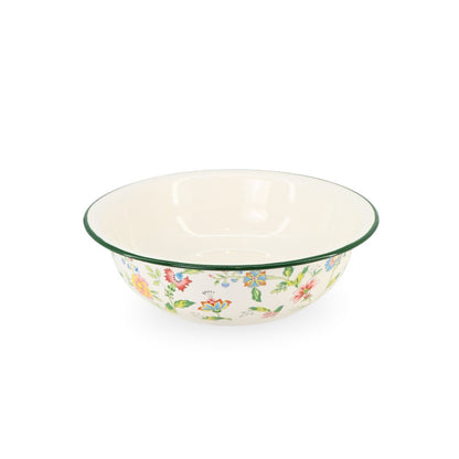 Enamel Metal Floral Basin Bowl 30cm