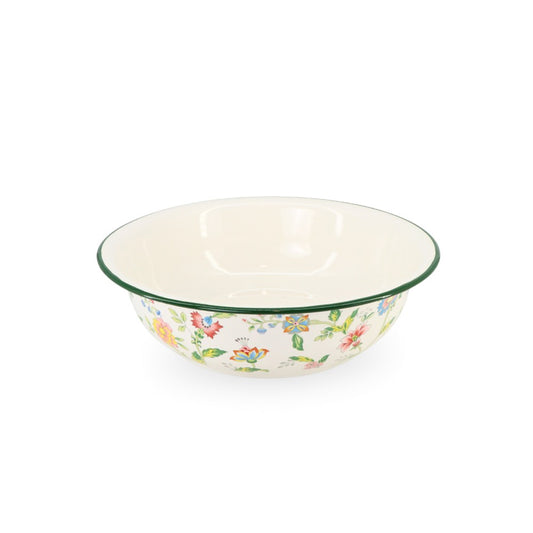 Enamel Metal Floral Basin Bowl 30cm