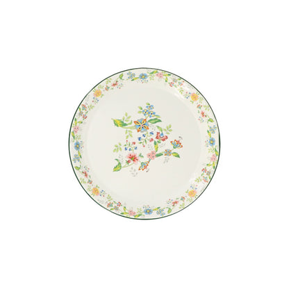 Enamel Metal Tray Round Floral 35cm