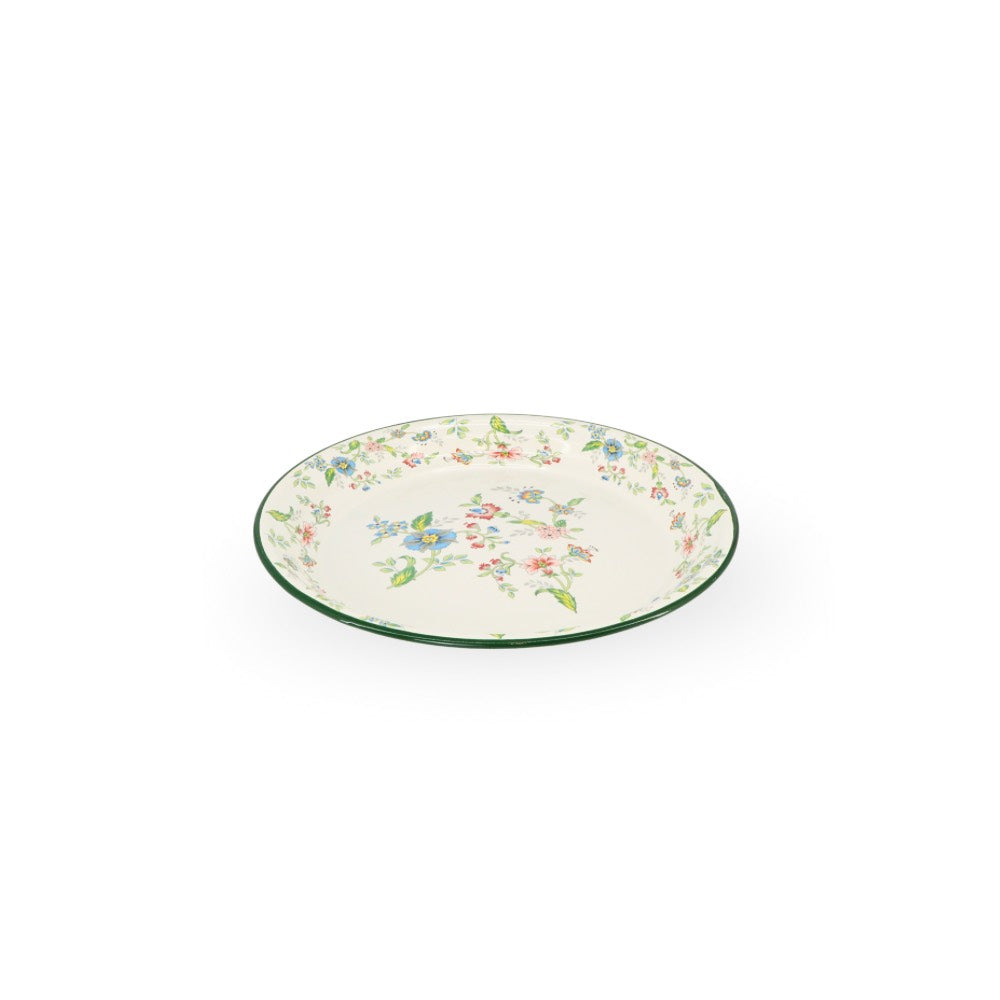 Enamel Metal Tray Round Floral 30cm