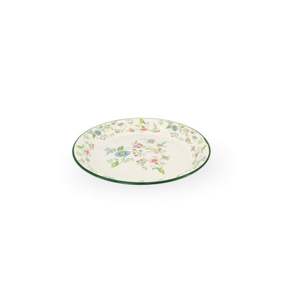Enamel Metal Tray Round Floral 30cm