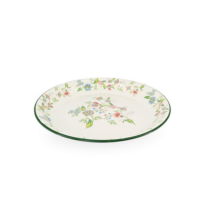 Enamel Metal Tray Round Floral 35cm