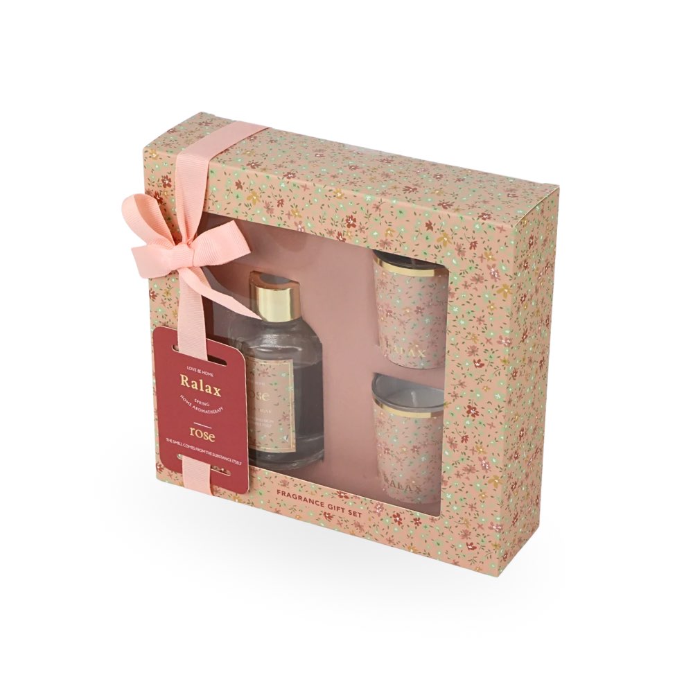 Fragrance Diffuser & Candles Set Rose
