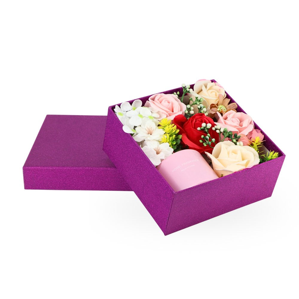 Diffuser & Soap Flowers Gift Set Purple