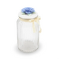 Glass Canister w/ Lid Blue Rose Large