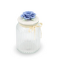 Glass Canister w/ Lid Blue Rose Medium