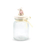 Glass Canister w/ Lid Bear Medium White