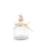 Glass Canister w/ Lid Bear Small White