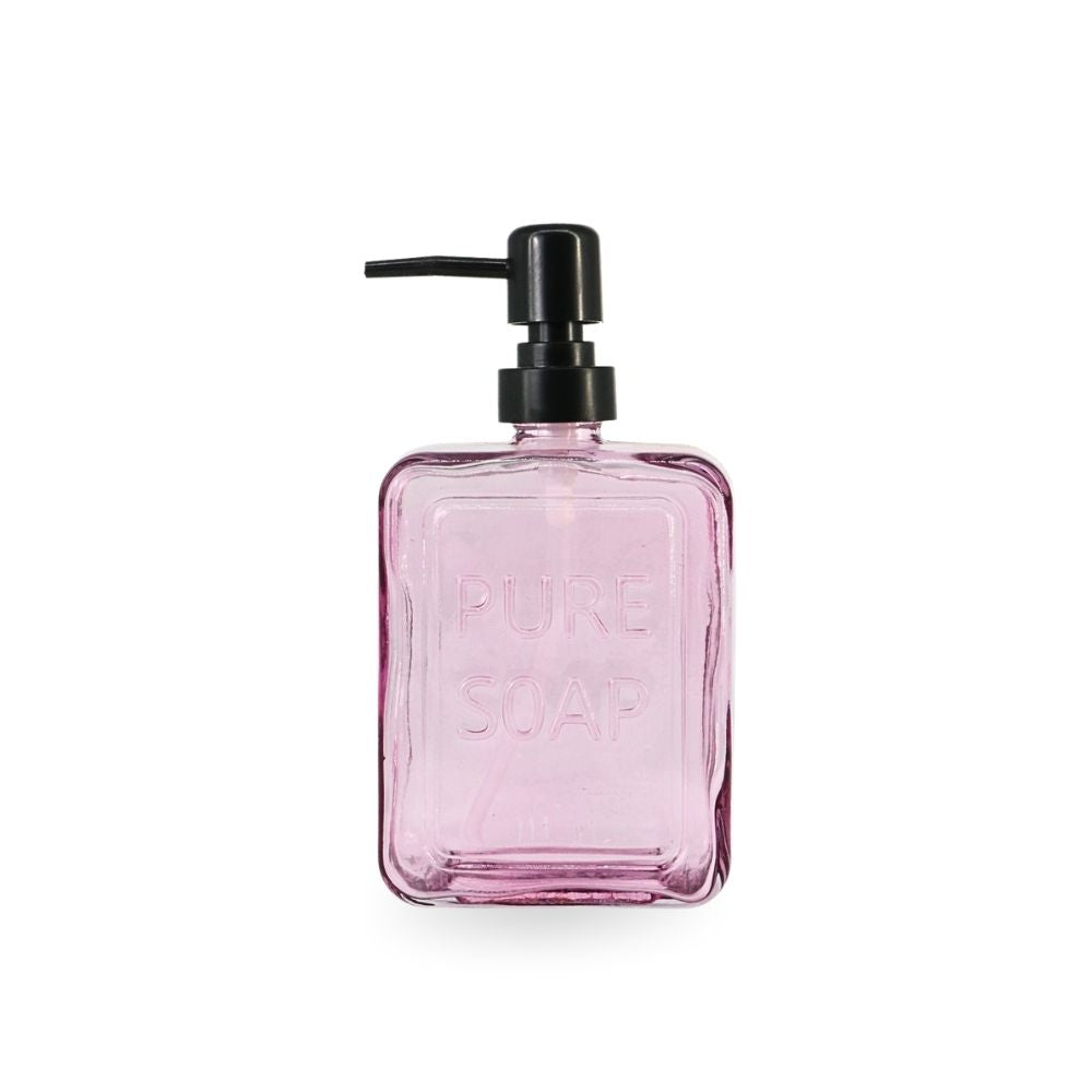 Vintage Glass Lotion/Soap Dispenser Pink
