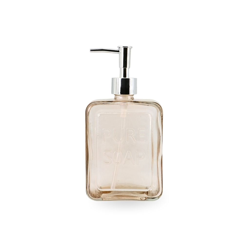 Vintage Glass Lotion/Soap Dispenser Yellow