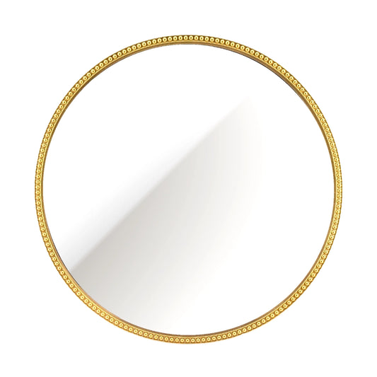 Gold Plastic Framed Mirror Round 50cm