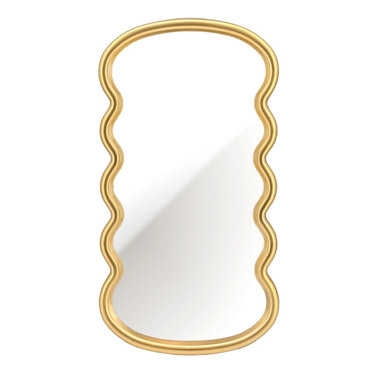 Gold Plastic Framed Mirror Wavy 55cm