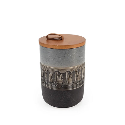 Ceramic Sugar, Coffee & Tea Canisters Gray