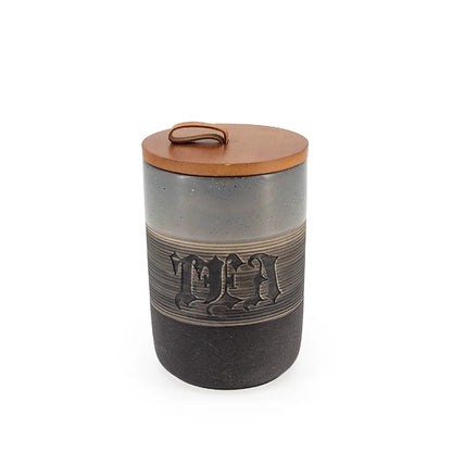 Ceramic Sugar, Coffee & Tea Canisters Gray