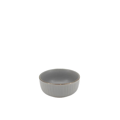 Ceramic Dinner Set Gray w/ Gold Trim