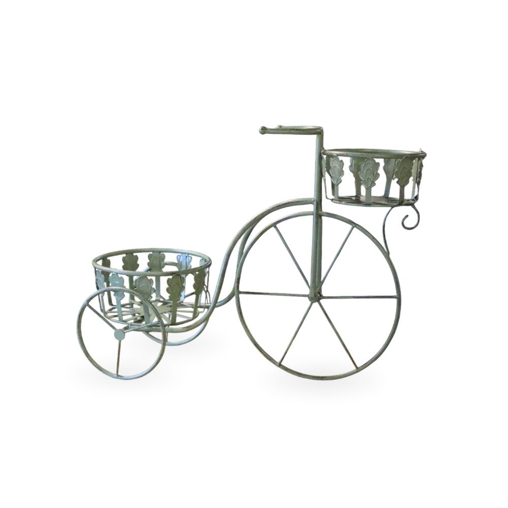 Rustic Green Metal Bike Planter 2H