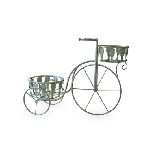 Rustic Green Metal Bike Planter 2H