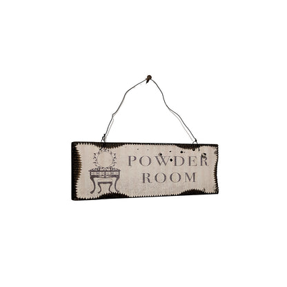 Wooden Powder Room Sign