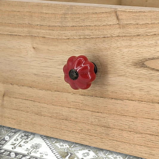 Ceramic Drawer Knob Red