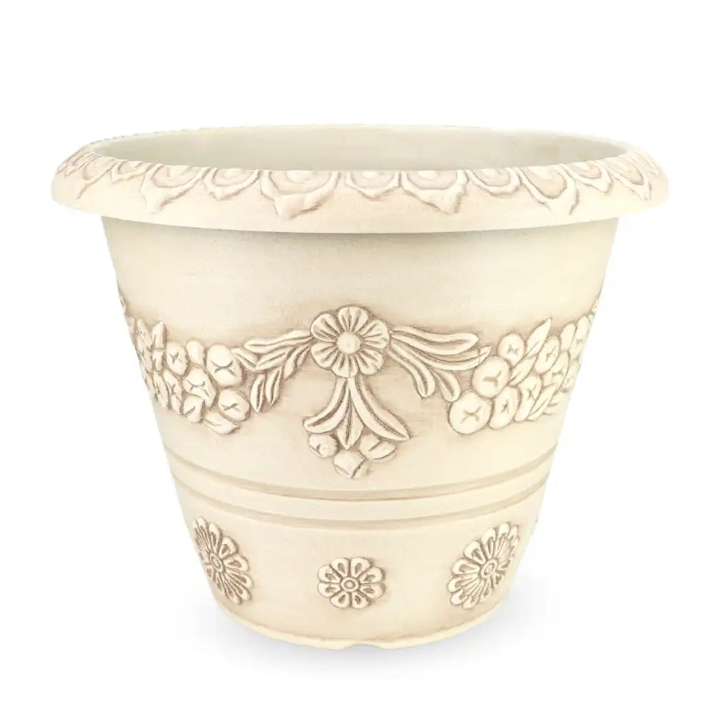Vintage Plastic Planter Off White 45cm