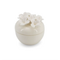 Mini Ceramic Jar w/ Flowers White