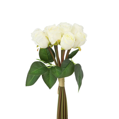 Mini Rose Bouquet Off White 30cm