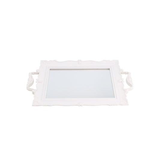 Plastic Mirror Tray White 42cm