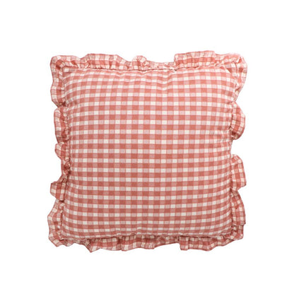 Cushion Case w/ Ruffle Checker Orange 45x45cm
