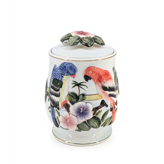 Vintage Ceramic Parrot Cookie Jar L