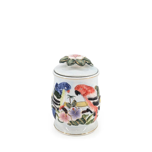 Vintage Ceramic Parrot Cookie Jar XS