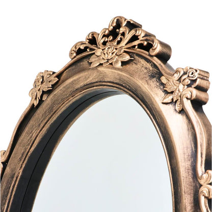 Vintage Bronze Plastic Framed Mirror 65cm