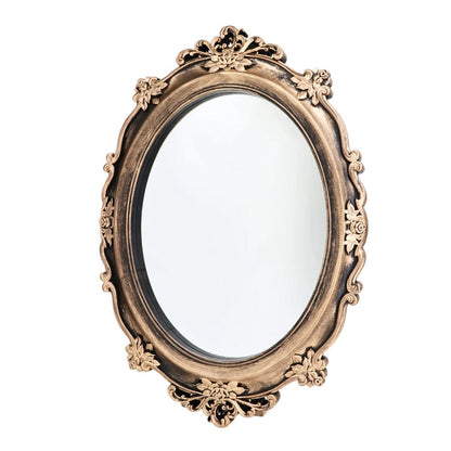 Vintage Bronze Plastic Framed Mirror 65cm