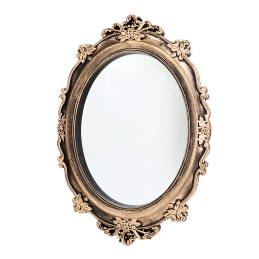 Vintage Bronze Plastic Framed Mirror 65cm