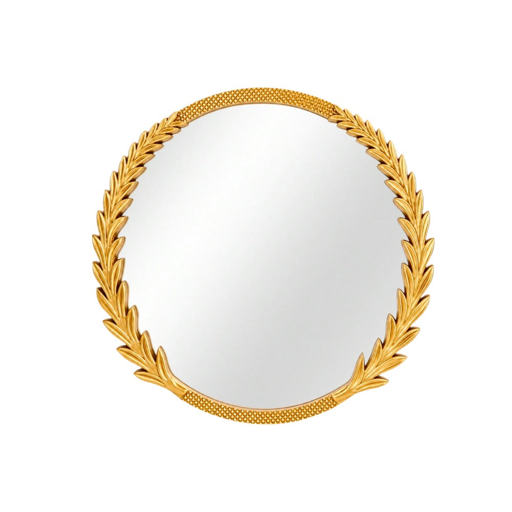 Gold Plastic Framed Mirror Round 50cm