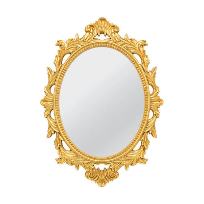 Vintage Gold Plastic Framed Oval Mirror 67cm