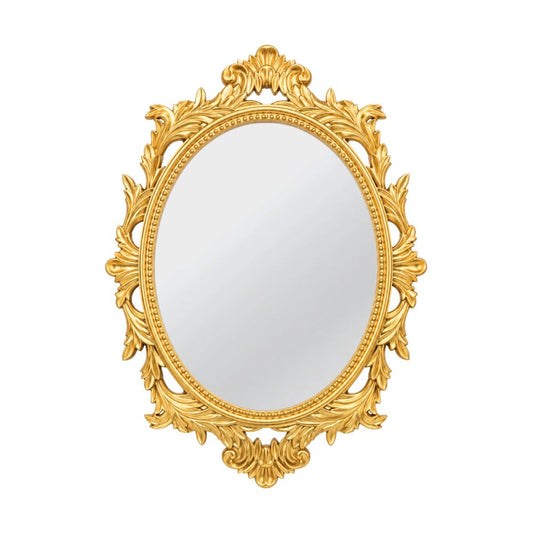 Vintage Gold Plastic Framed Oval Mirror 67cm