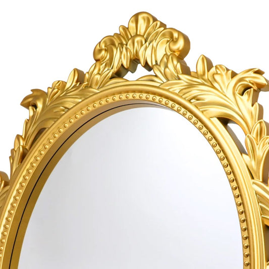Vintage Gold Plastic Framed Oval Mirror 67cm