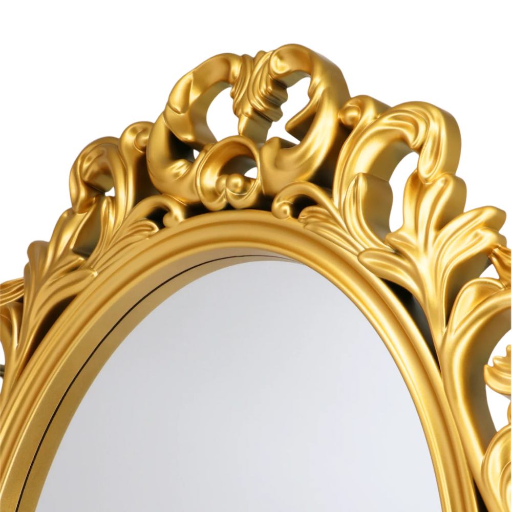 Vintage Gold Plastic Framed Oval Mirror 67cm