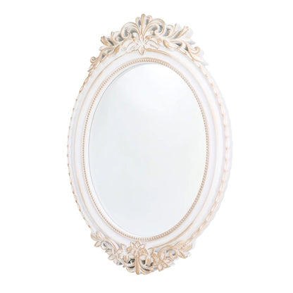 White Vintage Plastic Framed Mirror 66cm