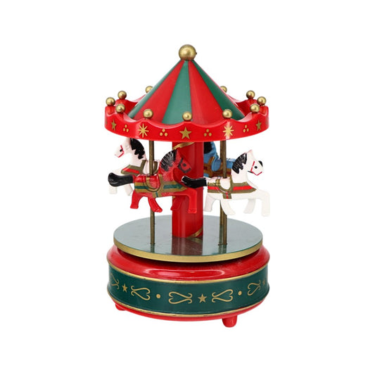 Musical Horse Carousel Green & Red